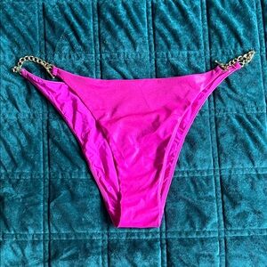 Agent Provocateur Shimmery Pink Bikini Bottom with Gold Chain